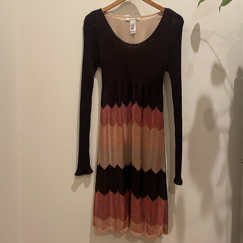 Laundry by Shelli Segal Knit Chevron Sweater Dress